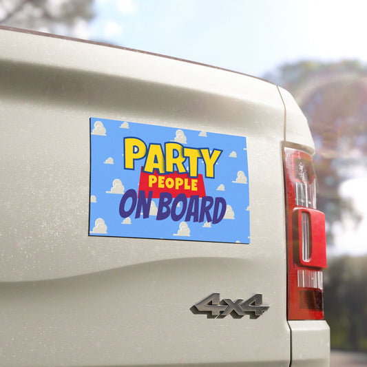 Party People On Board Car Magnet (7.5" x 4.5")