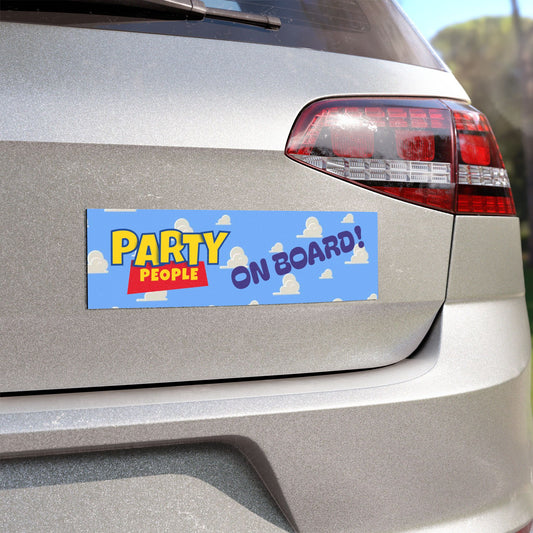 Party People On Board Car Magnet (10" x 3")
